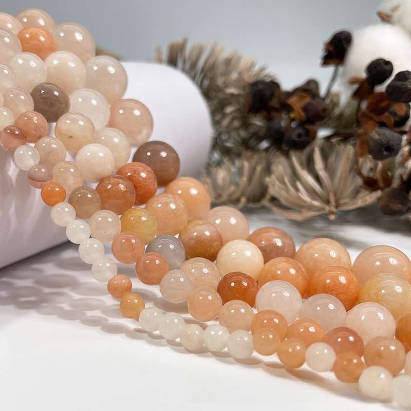 Natural Pink Aventurine Round Loose Semi Gemstone Beads for Jewelry Making