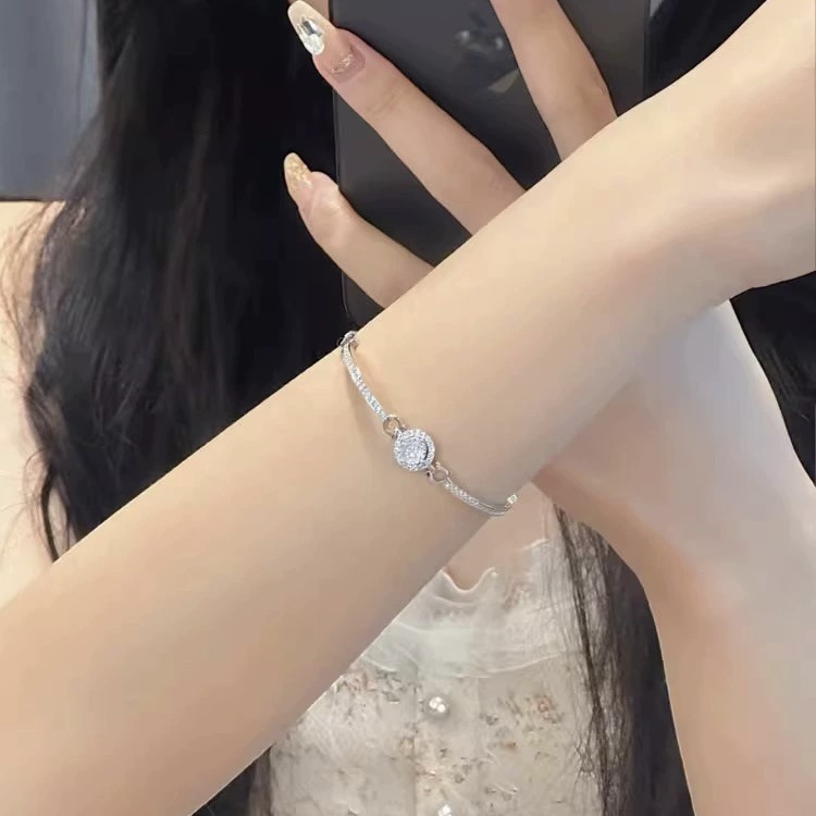 Fashion S925 Sterling Silver Bracelet with Cubic Zirconia  for Women