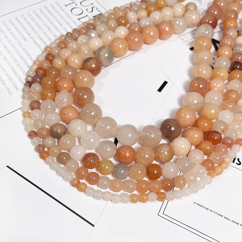 Natural Pink Aventurine Round Loose Semi Gemstone Beads for Jewelry Making