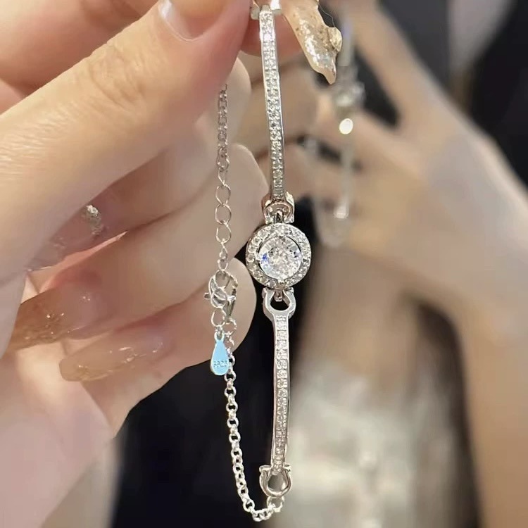 Fashion S925 Sterling Silver Bracelet with Cubic Zirconia  for Women