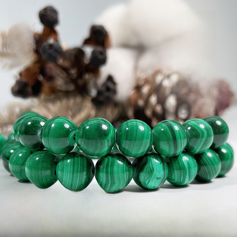 Natural Malachite Round Loose Semi Gemstone Beads for Jewelry Making