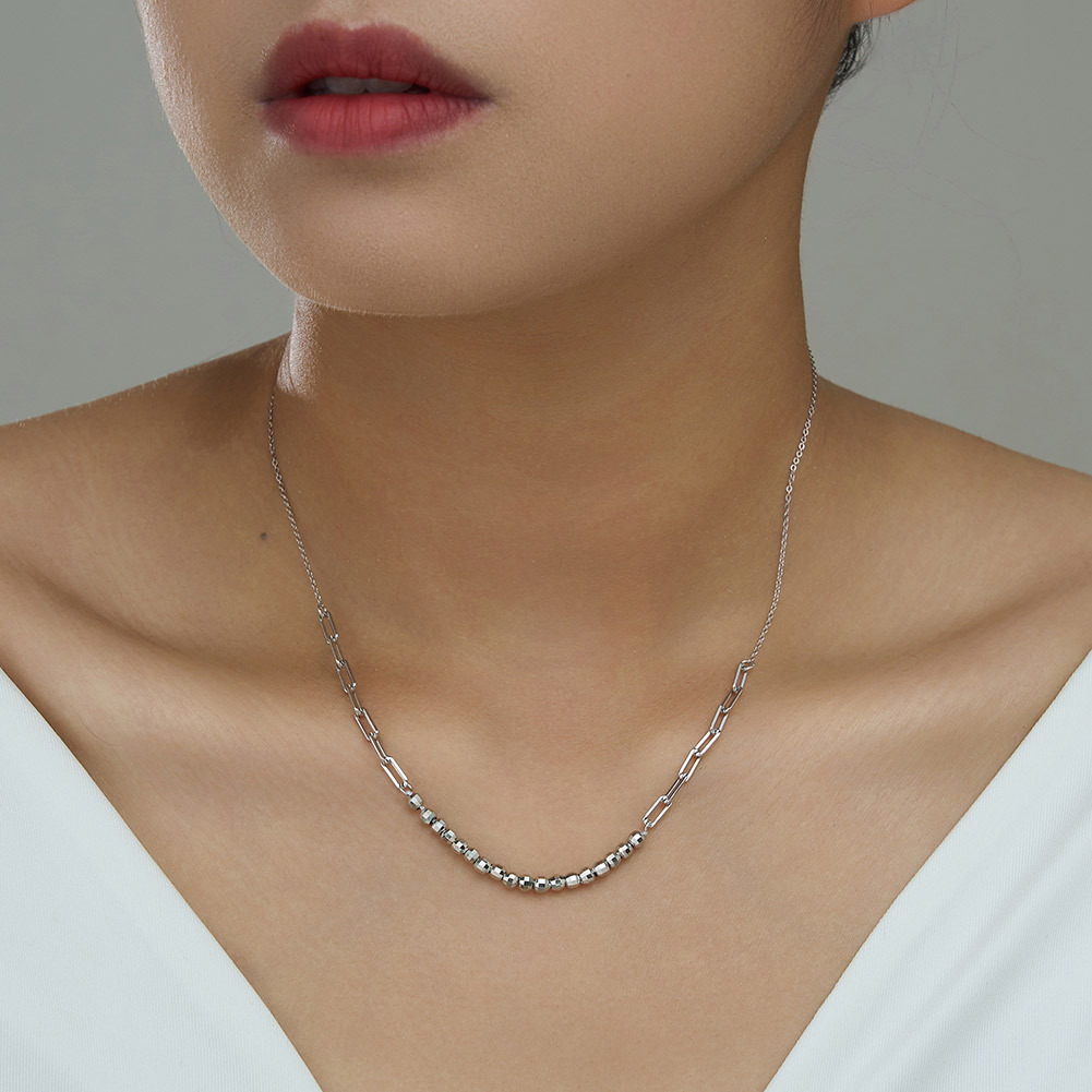 S925 Sterling Silver Bead Pendant Necklace for Women