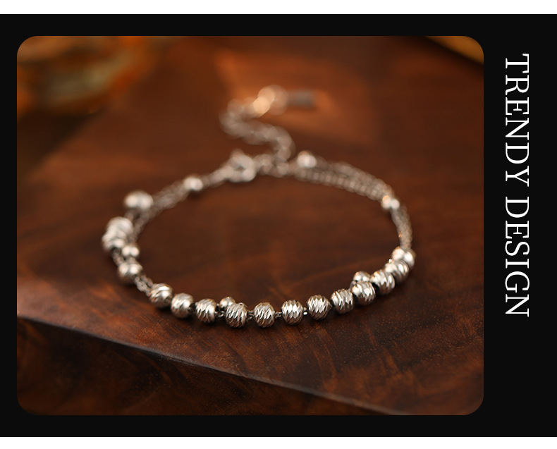 Fashion S925 Sterling Silver Bracelet Simple Style for Women