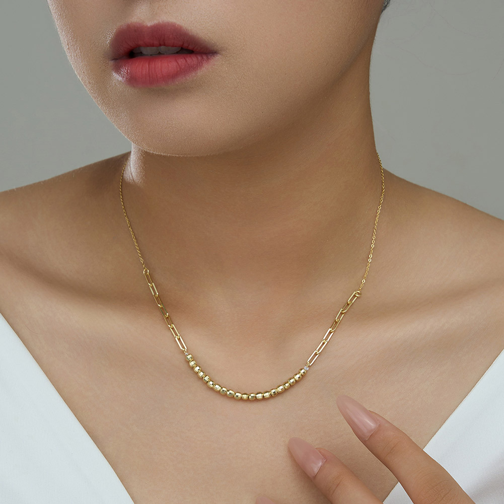 S925 Sterling Silver Bead Pendant Necklace for Women