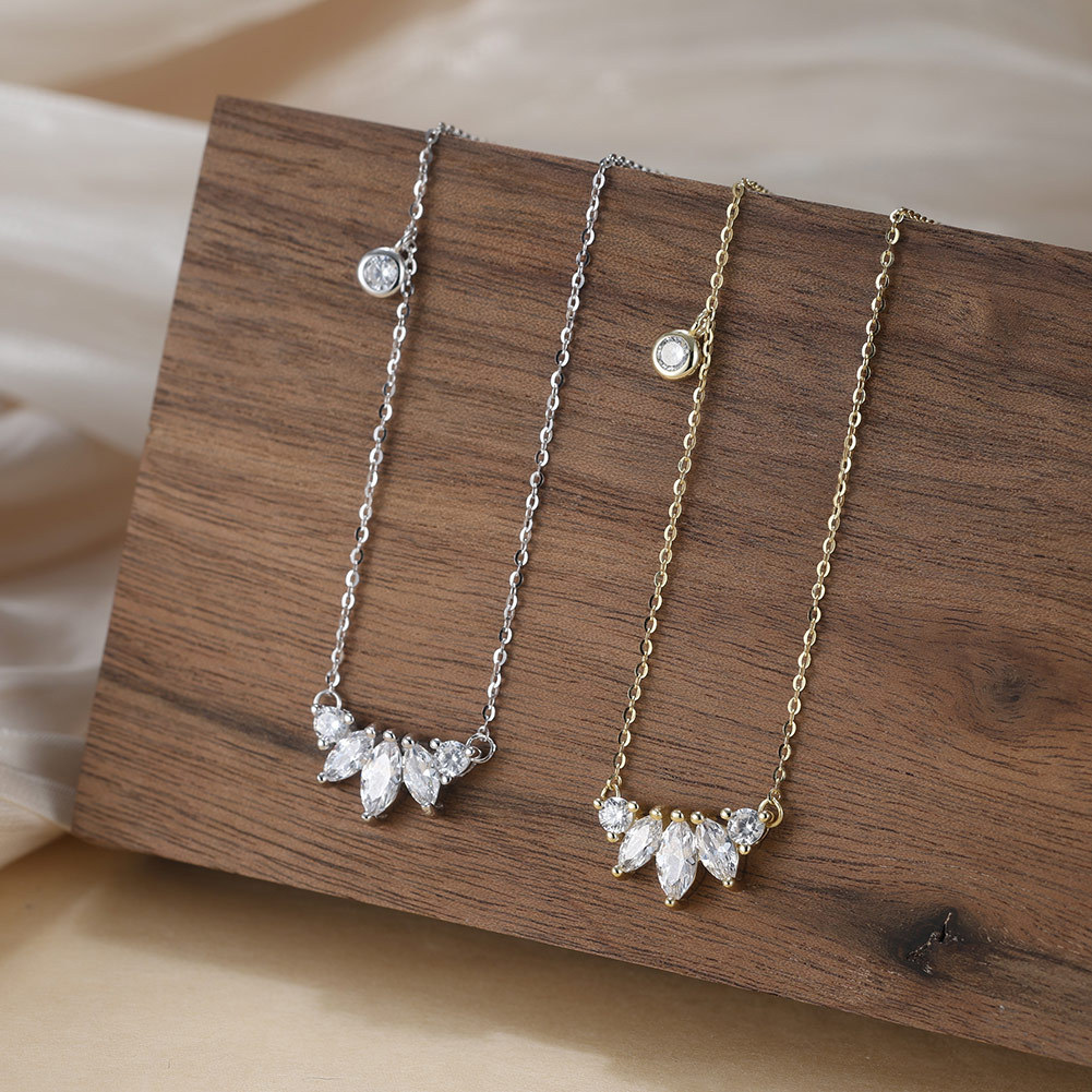 S925 Sterling Silver Pendant Necklace with Cubic Zirconia for Women