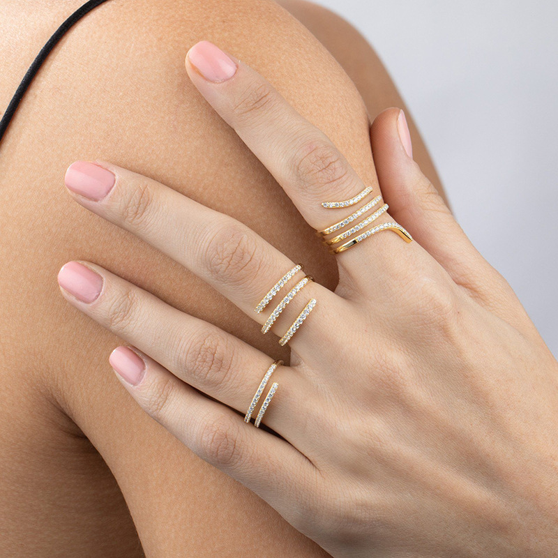 Fashion Rings S925 Sterling Silver Rings Jewelry with CZ Casual Design for Women