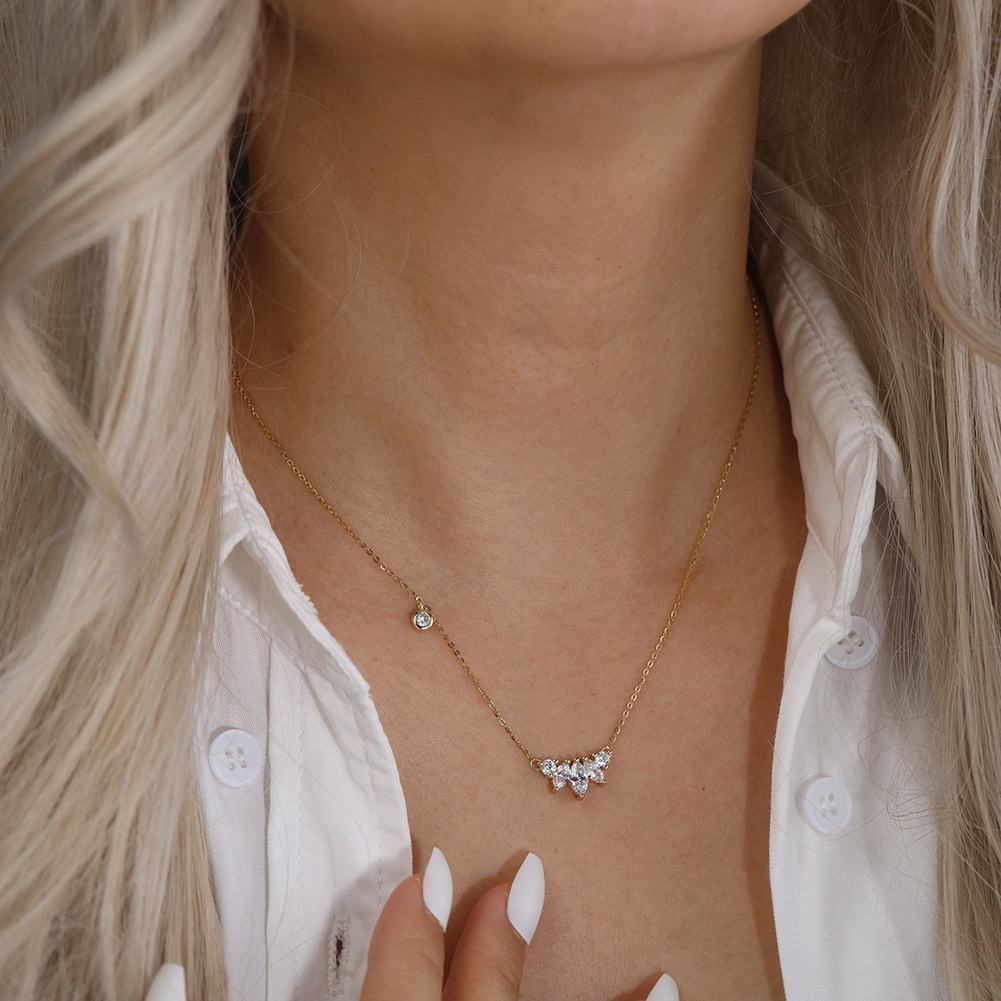 S925 Sterling Silver Pendant Necklace with Cubic Zirconia for Women