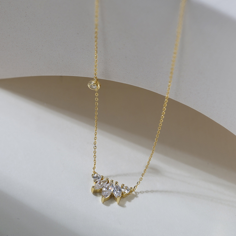 S925 Sterling Silver Pendant Necklace with Cubic Zirconia for Women