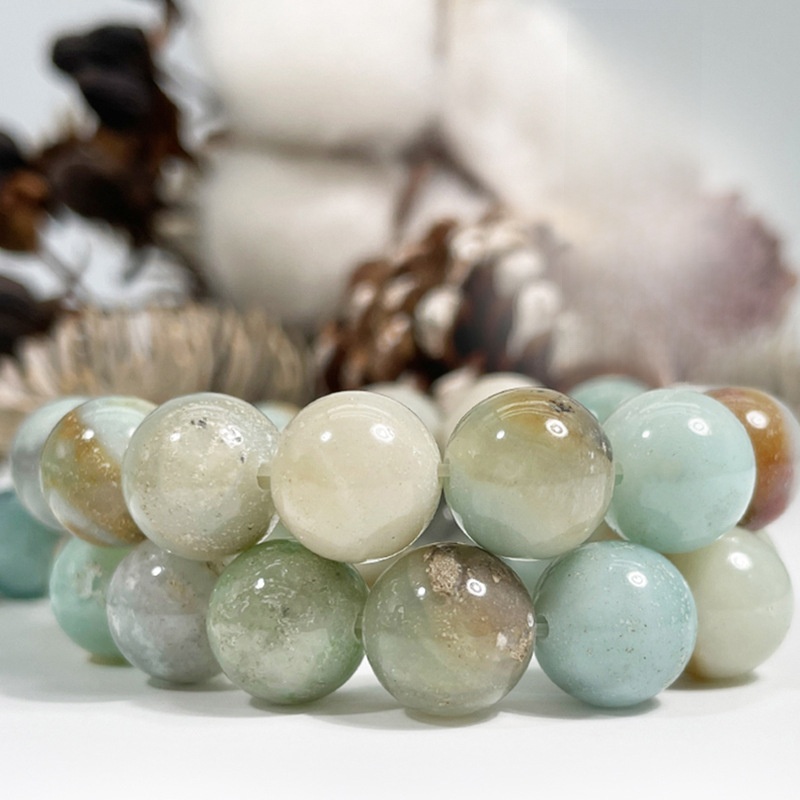 Natural Amazonite Stone Round Loose Semi Gemstone Beads for Jewelry Making