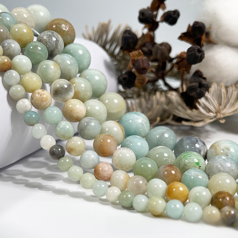 Natural Amazonite Stone Round Loose Semi Gemstone Beads for Jewelry Making