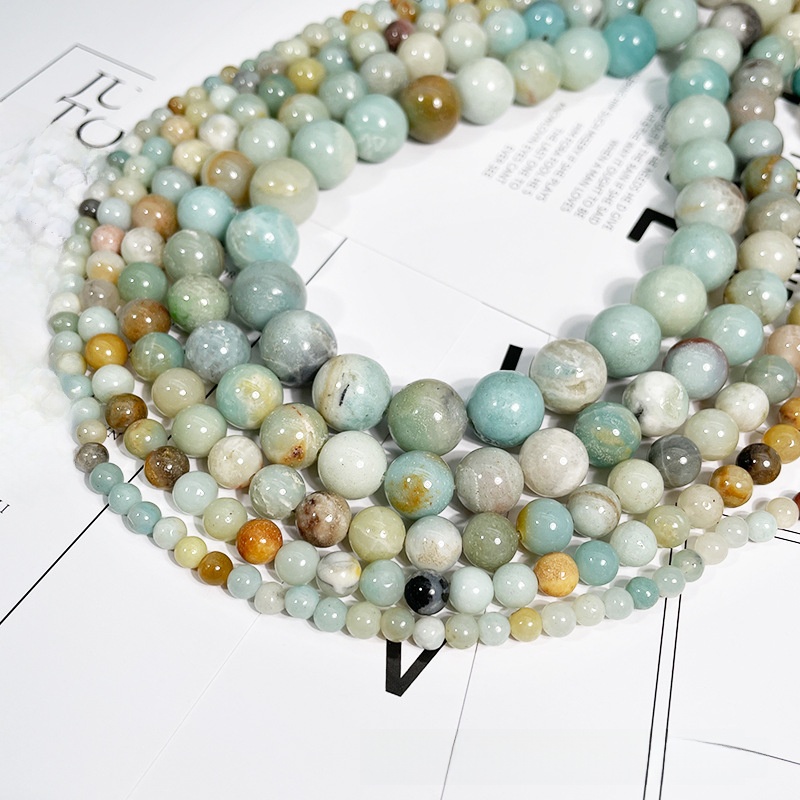 Natural Amazonite Stone Round Loose Semi Gemstone Beads for Jewelry Making