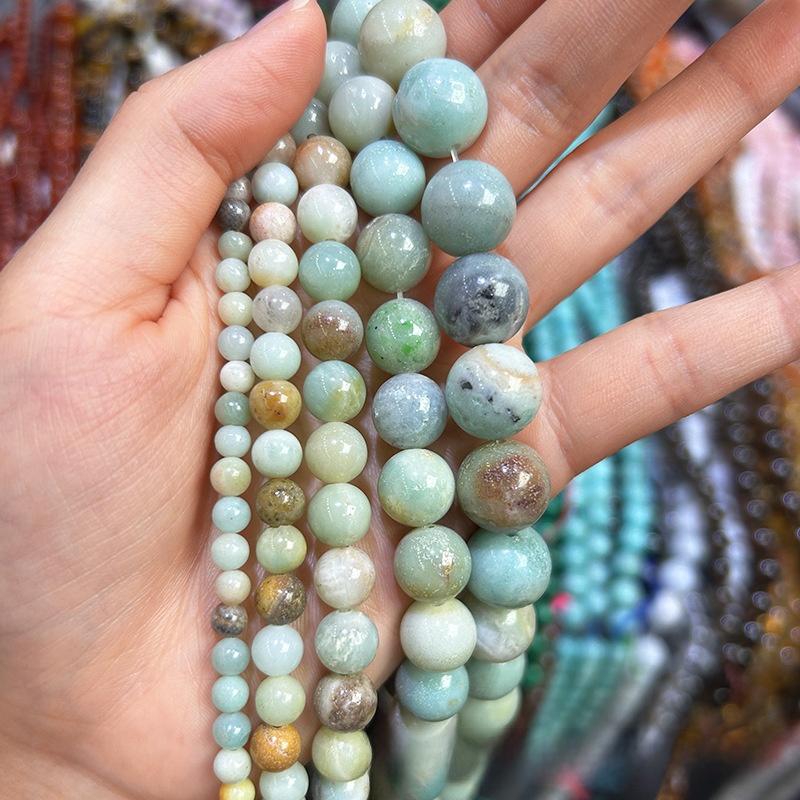 Natural Amazonite Stone Round Loose Semi Gemstone Beads for Jewelry Making