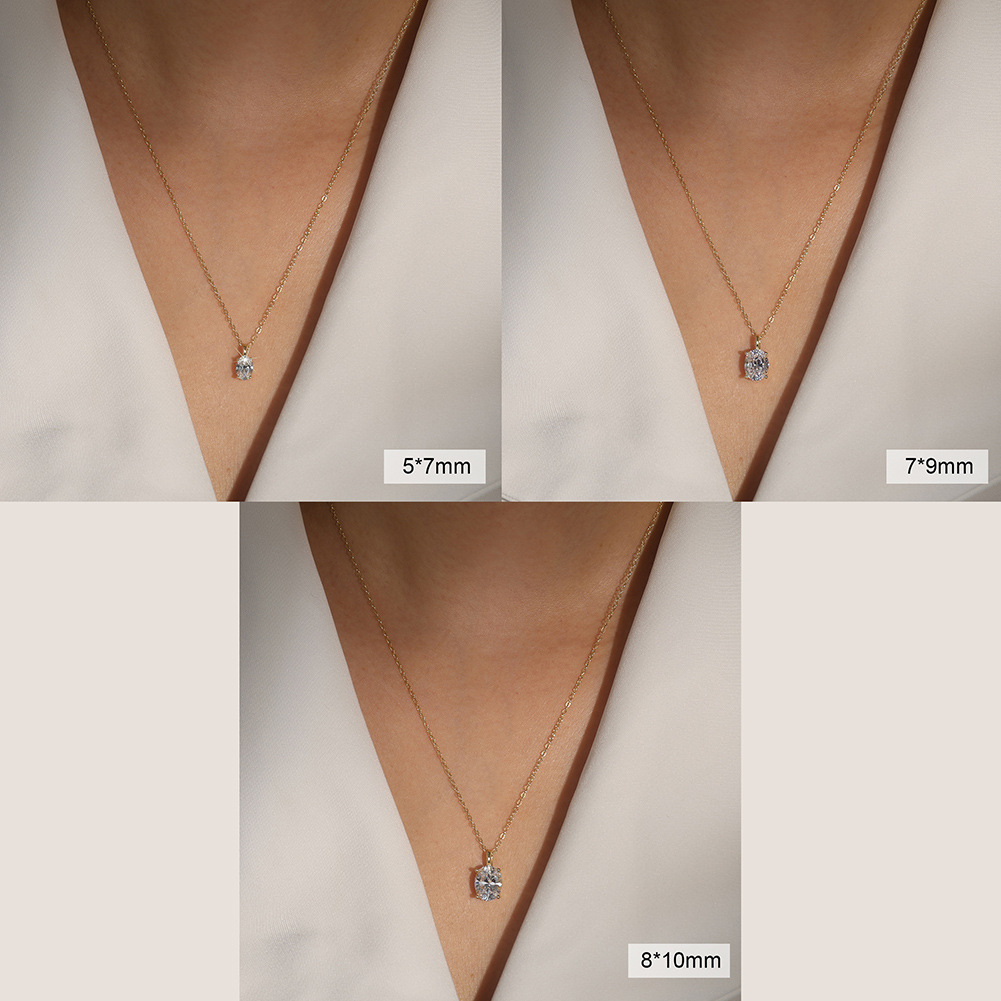 S925 Sterling Silver Pendant Necklace Luxury Niche Style Simple Round Zircon Pendant