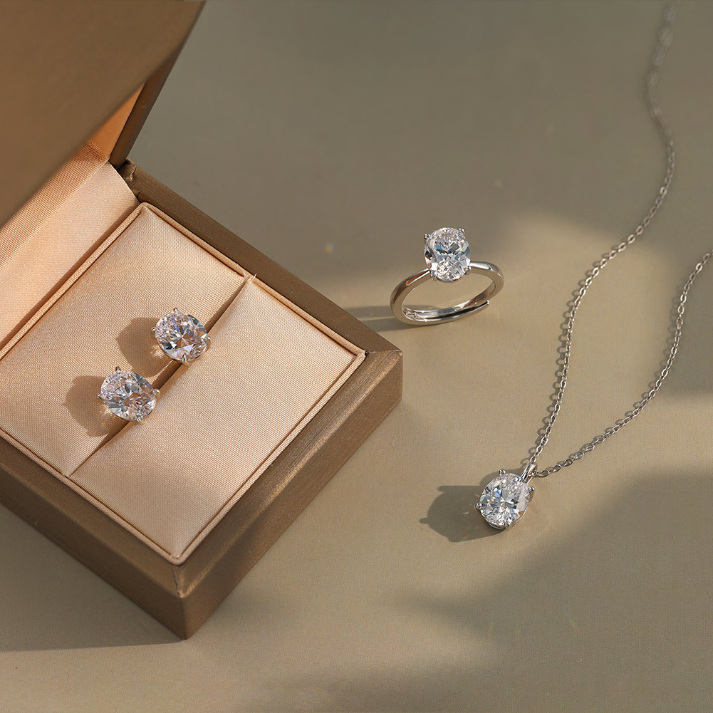 S925 Sterling Silver Pendant Necklace Luxury Niche Style Simple Round Zircon Pendant