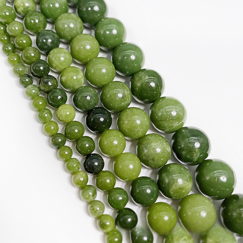 Natural New Canada Jade Round Loose Semi Gemstone Beads for Jewelry Making