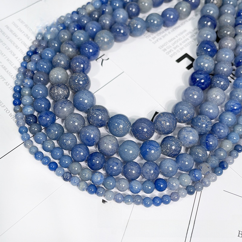 [Copy]Natural Blue Aventurine Round Loose Semi Gemstone Beads for Jewelry Making