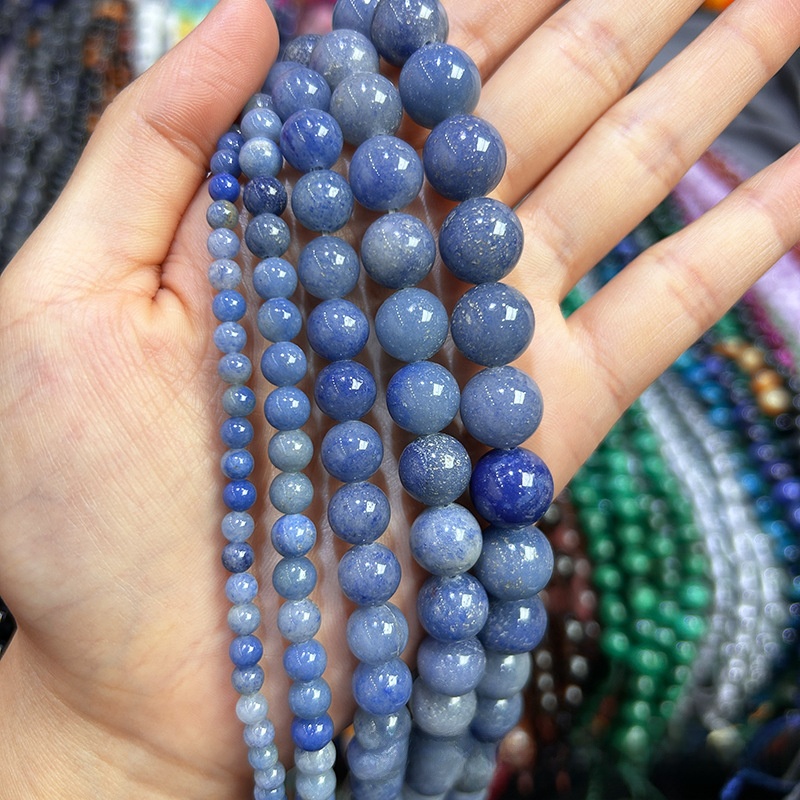 [Copy]Natural Blue Aventurine Round Loose Semi Gemstone Beads for Jewelry Making