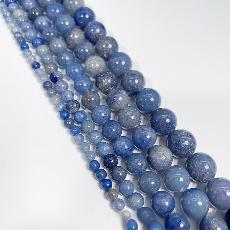[Copy]Natural Blue Aventurine Round Loose Semi Gemstone Beads for Jewelry Making