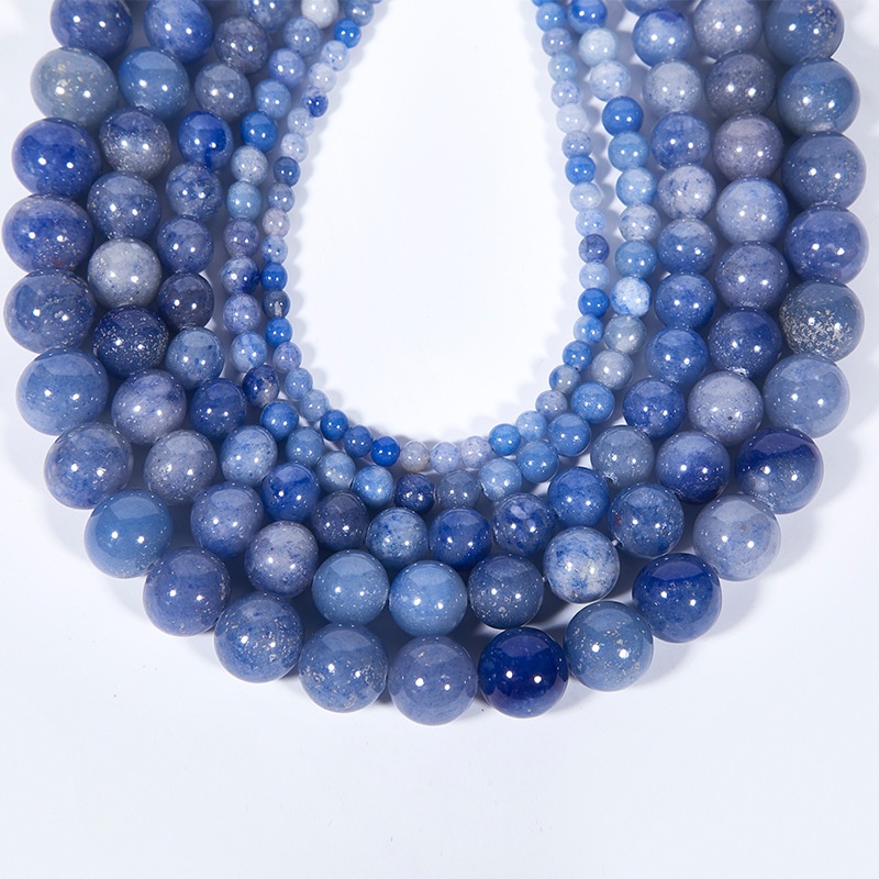 [Copy]Natural Blue Aventurine Round Loose Semi Gemstone Beads for Jewelry Making