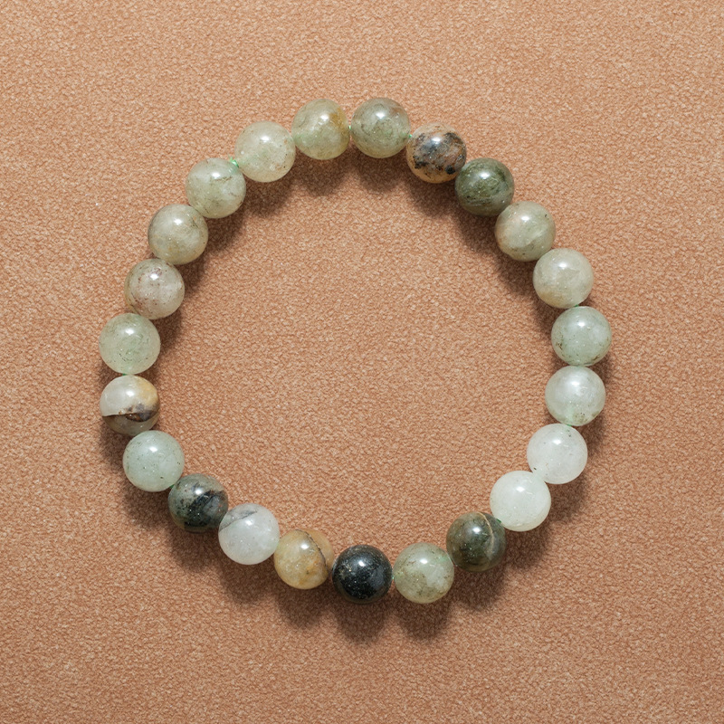 Afrian green phantom Bracelet for Women Natural Gemstone Round Stone Crystal Beads for Beaded Elastic Bracelet