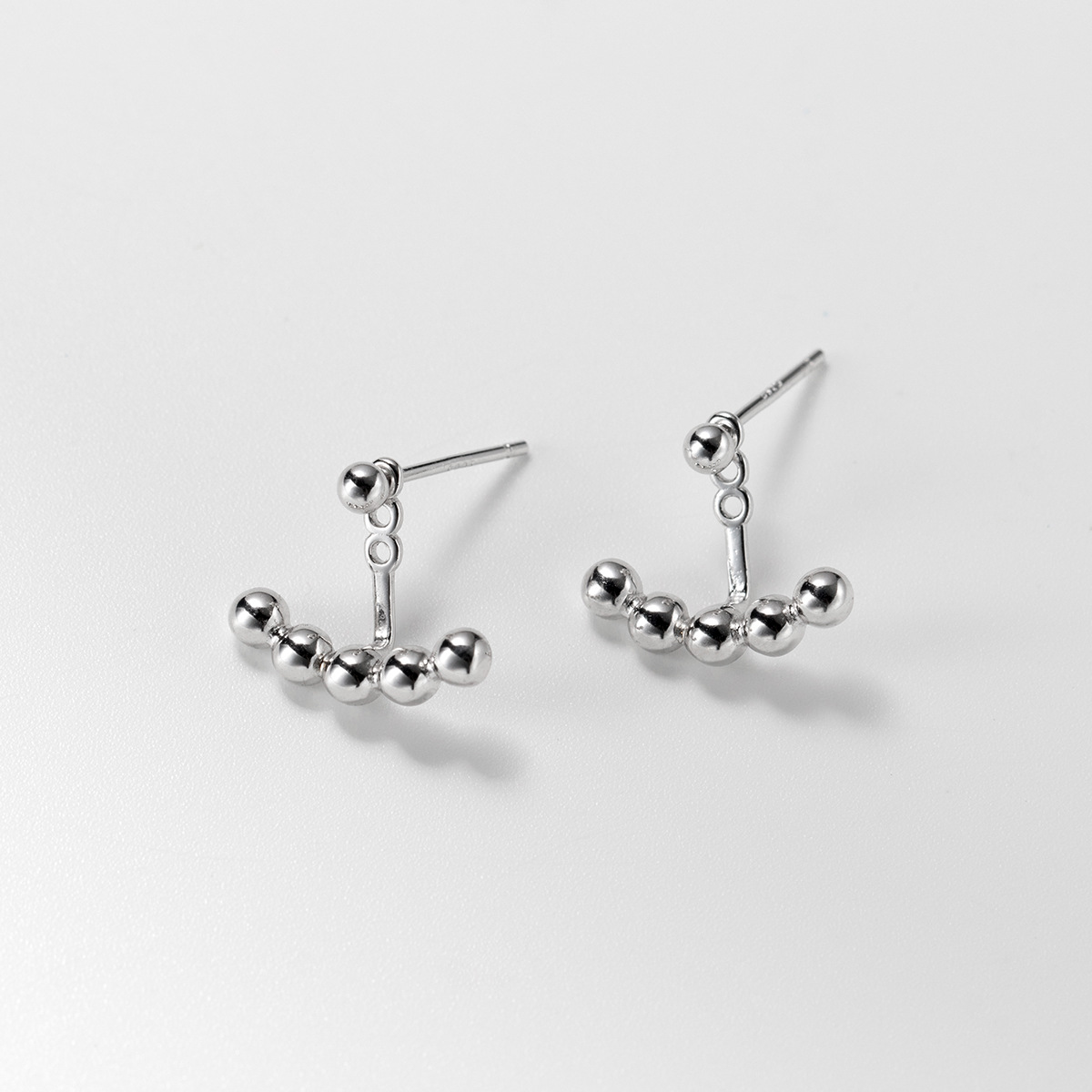 S925 Sterling Silver Stud Earrings Jewelry Front Back Style Simple Design for Women