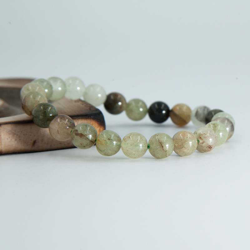 Afrian green phantom Bracelet for Women Natural Gemstone Round Stone Crystal Beads for Beaded Elastic Bracelet