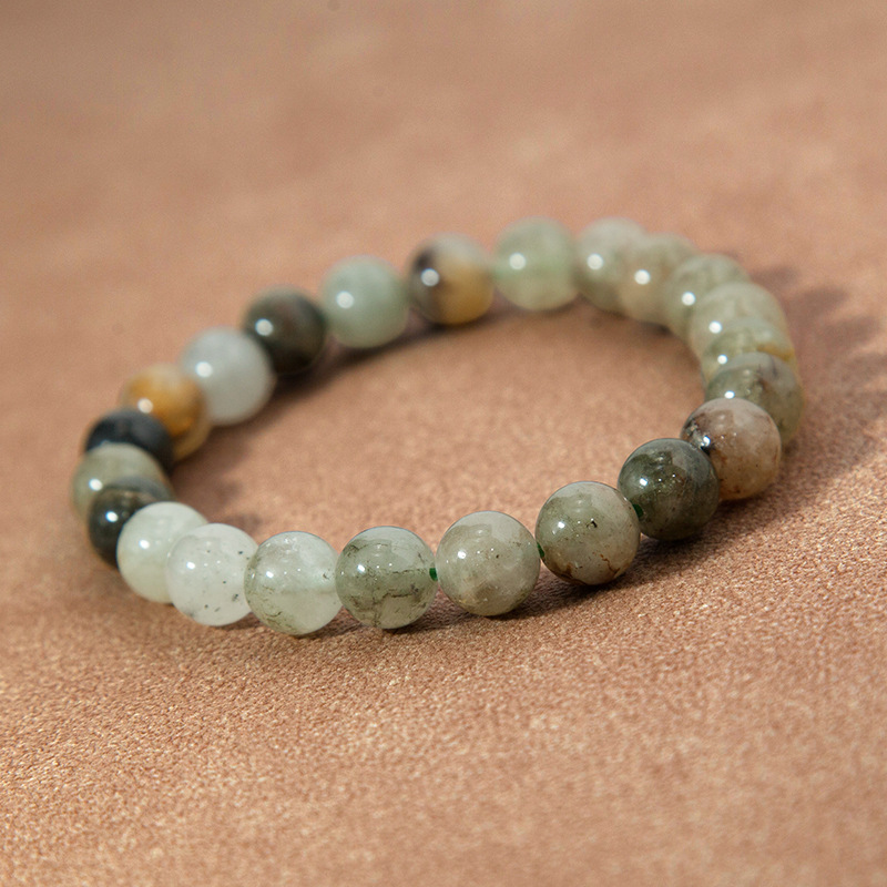 Afrian green phantom Bracelet for Women Natural Gemstone Round Stone Crystal Beads for Beaded Elastic Bracelet