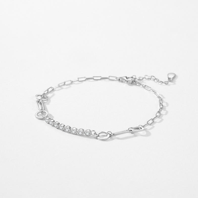 Fashion S925 Sterling Silver Bracelet Jewelry with CZ Casual Versatile Style for Women