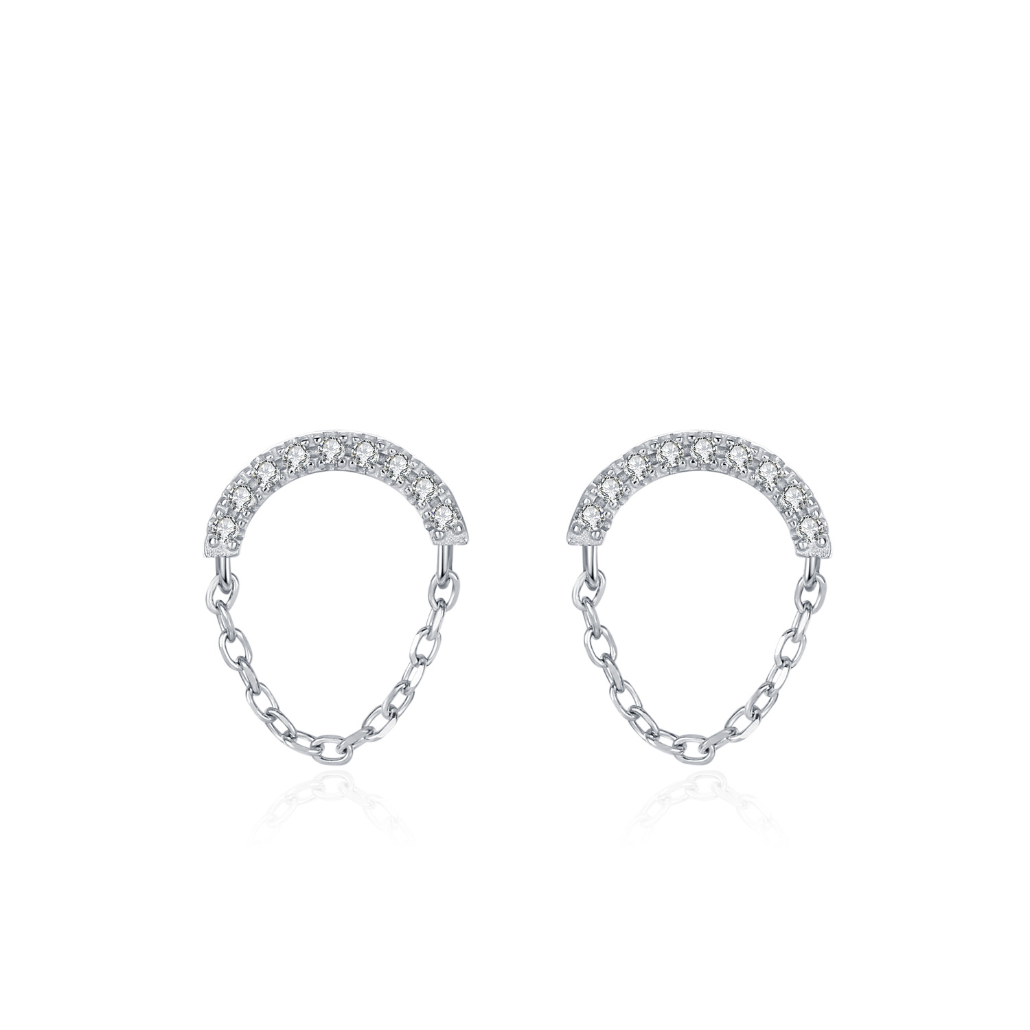 S925 Sterling Silver Stud Earrings Jewelry with Cubic Zirconia Fashion Design for Women