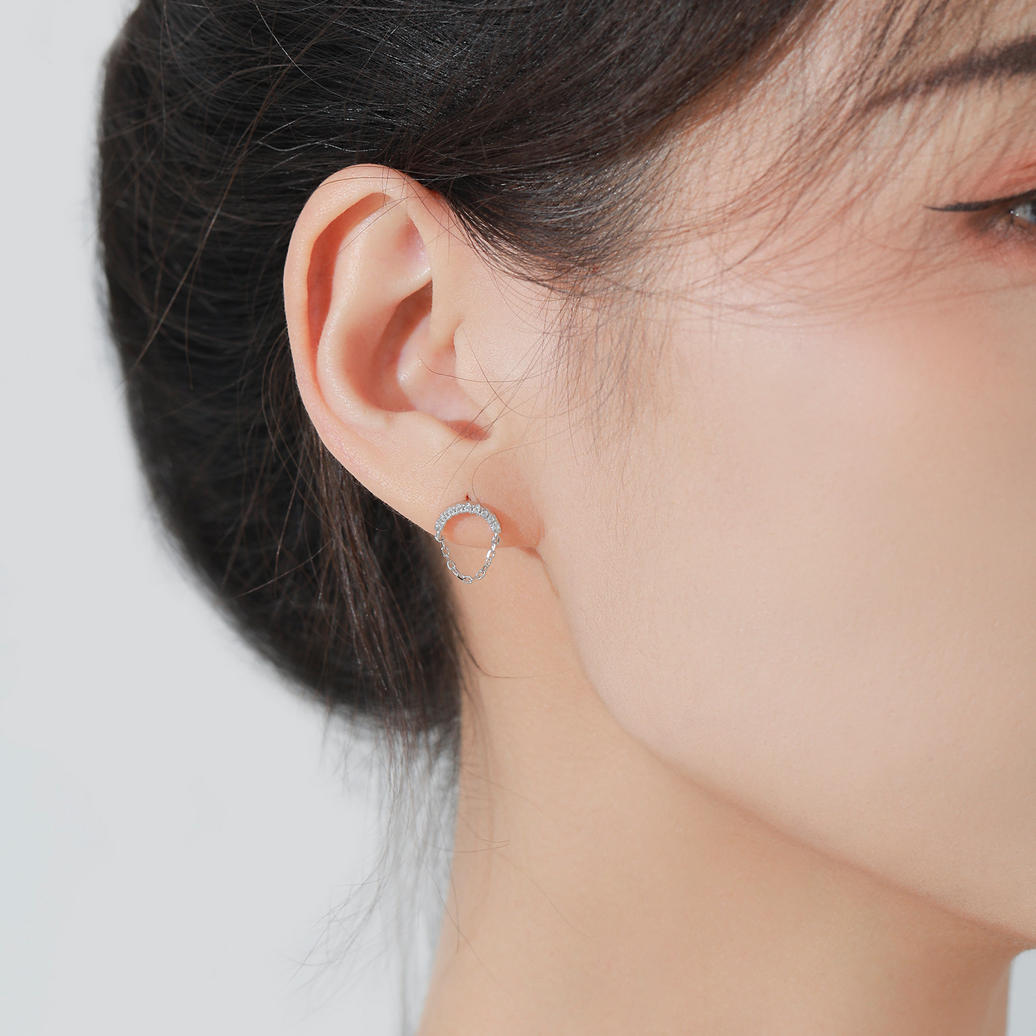 S925 Sterling Silver Stud Earrings Jewelry with Cubic Zirconia Fashion Design for Women