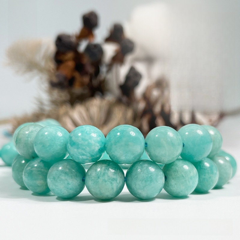 Natural Russian Amazonite Round Loose Semi Gemstone Beads for Jewelry Making