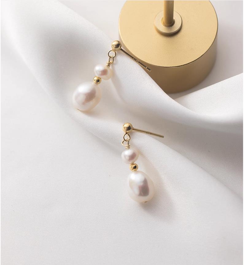 S925 Sterling Silver Stud Earrings Jewelry with Freshwater Pearl Fashion Design for Women