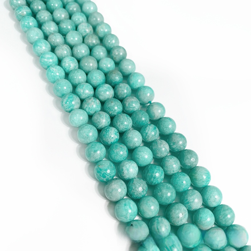 Natural Russian Amazonite Round Loose Semi Gemstone Beads for Jewelry Making