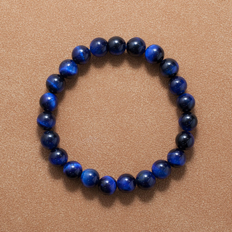 Lapis blue tiger eye Bracelet for Women Natural Gemstone Round Stone Crystal Beads for Beaded Elastic Bracelet