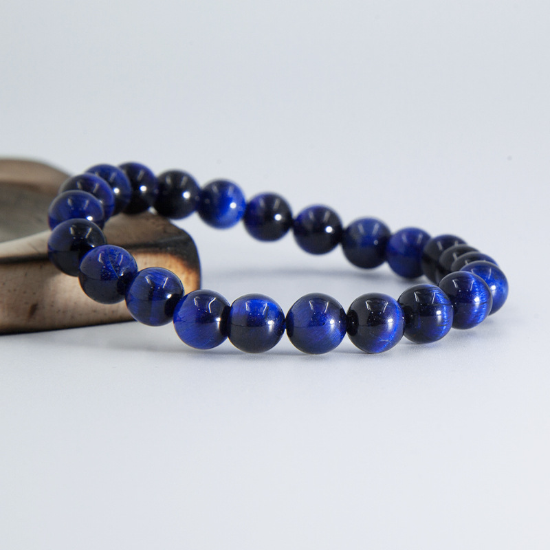 Lapis blue tiger eye Bracelet for Women Natural Gemstone Round Stone Crystal Beads for Beaded Elastic Bracelet