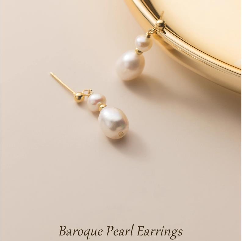 S925 Sterling Silver Stud Earrings Jewelry with Freshwater Pearl Fashion Design for Women