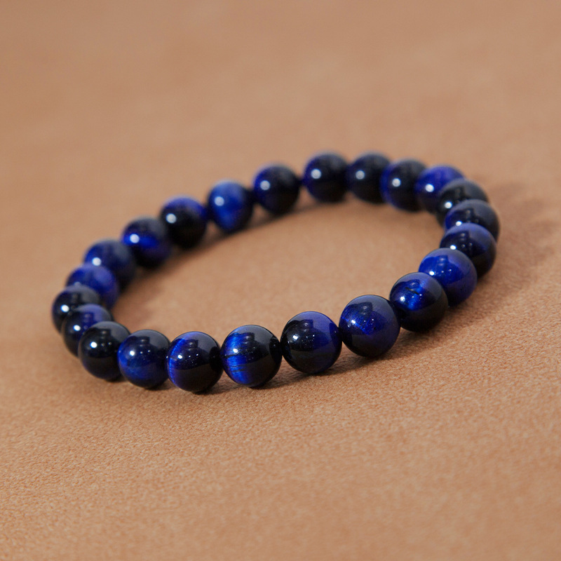 Lapis blue tiger eye Bracelet for Women Natural Gemstone Round Stone Crystal Beads for Beaded Elastic Bracelet