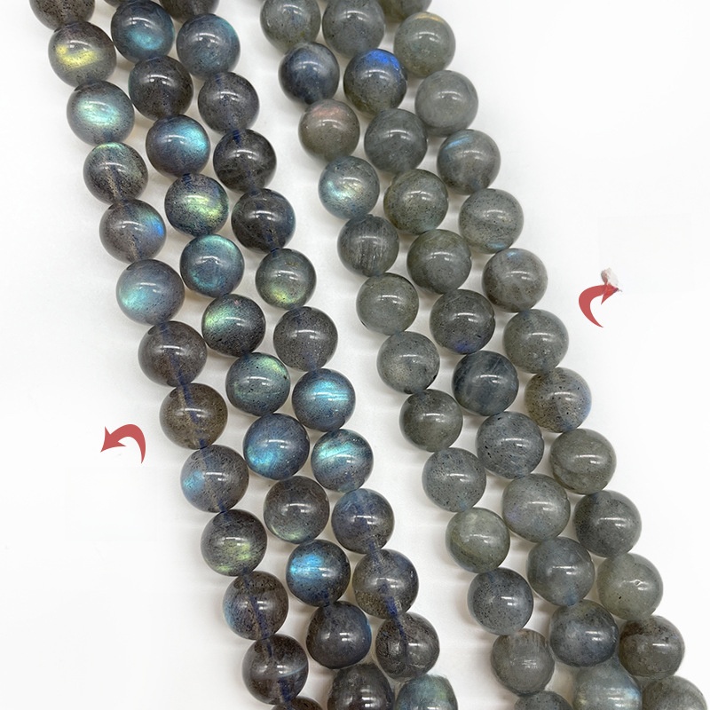Natural Grey Moonstone Round Loose Semi Gemstone Beads for Jewelry Making