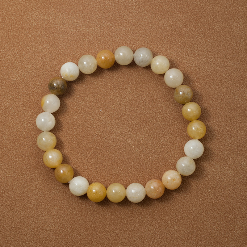 Yellow jade aventurine Bracelet for Women Natural Gemstone Round Stone Crystal Beads for Beaded Elastic Bracelet