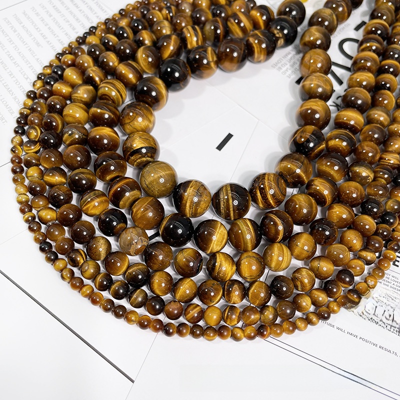Natural Tiger Eye Round Loose Semi Gemstone Beads for Jewelry Making