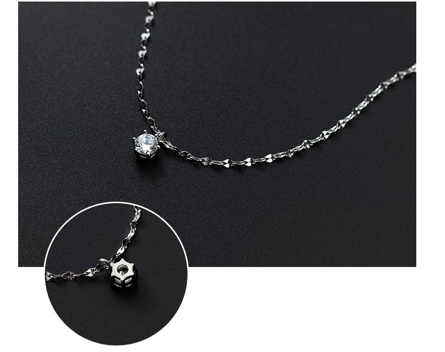 S925 Sterling Silver Pendant Necklace with Cubic Zircon Casual Style Best Gift For Women
