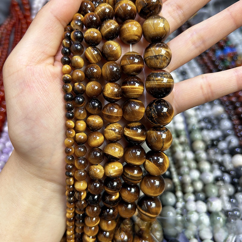Natural Tiger Eye Round Loose Semi Gemstone Beads for Jewelry Making