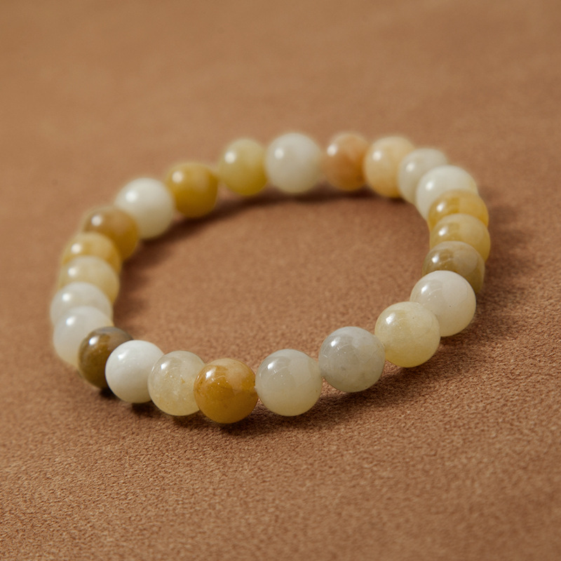 Yellow jade aventurine Bracelet for Women Natural Gemstone Round Stone Crystal Beads for Beaded Elastic Bracelet