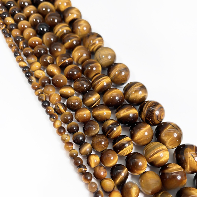 Natural Tiger Eye Round Loose Semi Gemstone Beads for Jewelry Making
