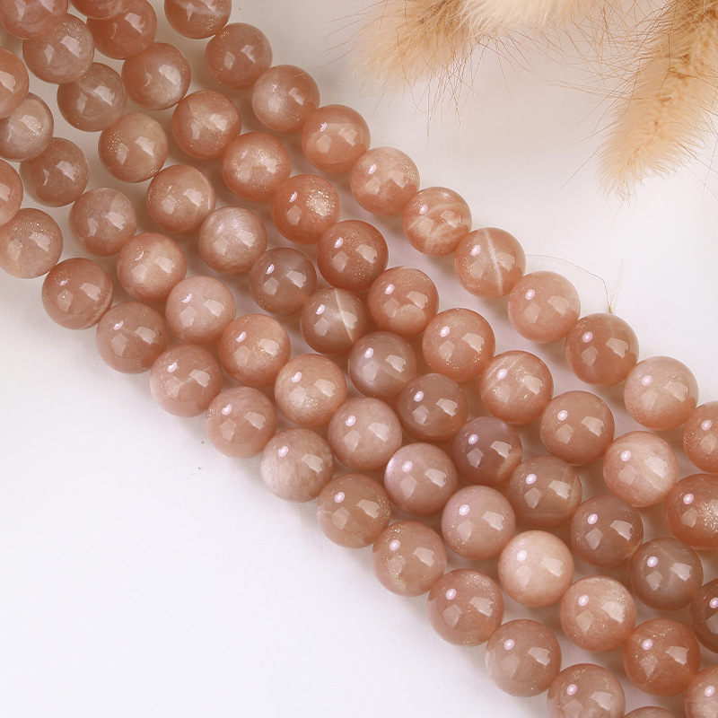 Natural Moonstone Round Loose Semi Gemstone Beads for Jewelry Making