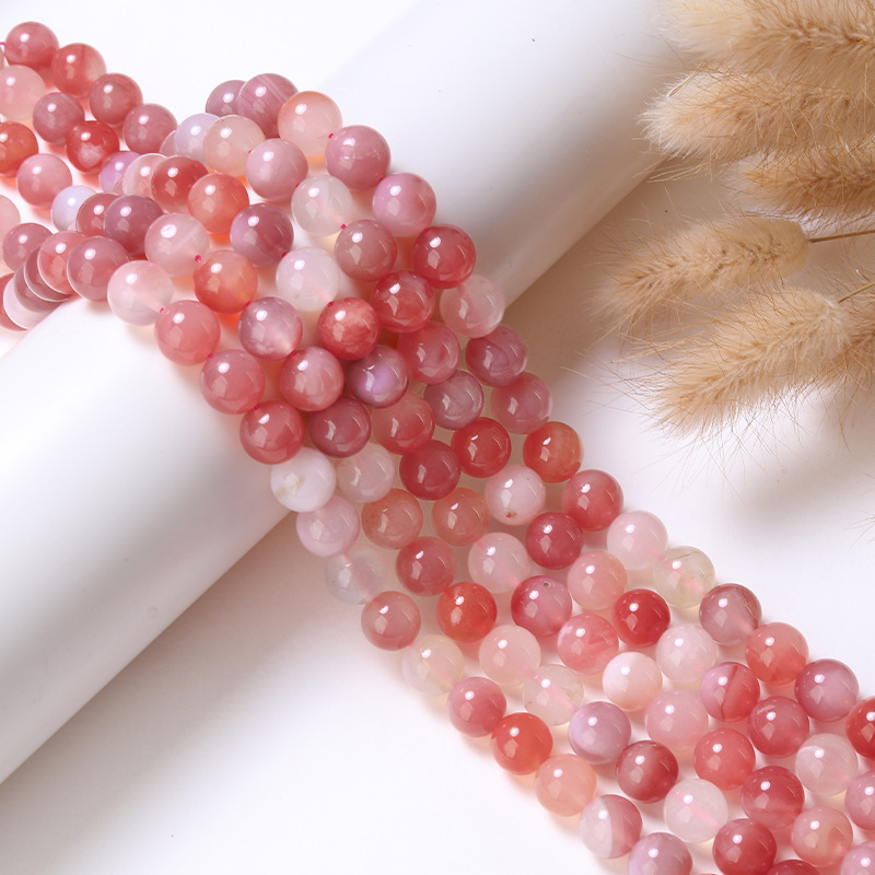 Natural Yanyang agate Round Loose Semi Gemstone Beads for Jewelry Making