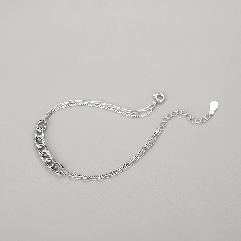 Fashion S925 Sterling Silver Bracelet Jewelry with CZ Casual Versatile Style for Women
