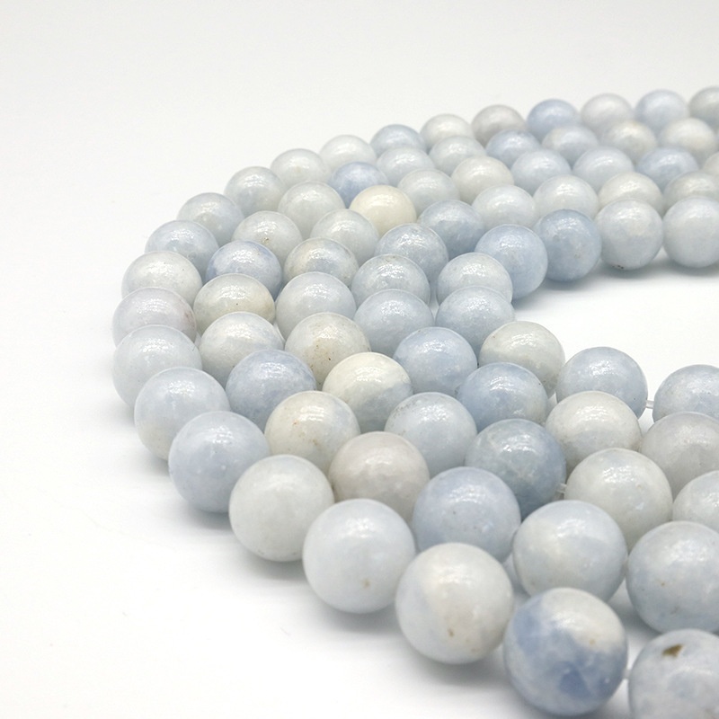Natural Celestine Round Loose Semi Gemstone Beads for Jewelry Making