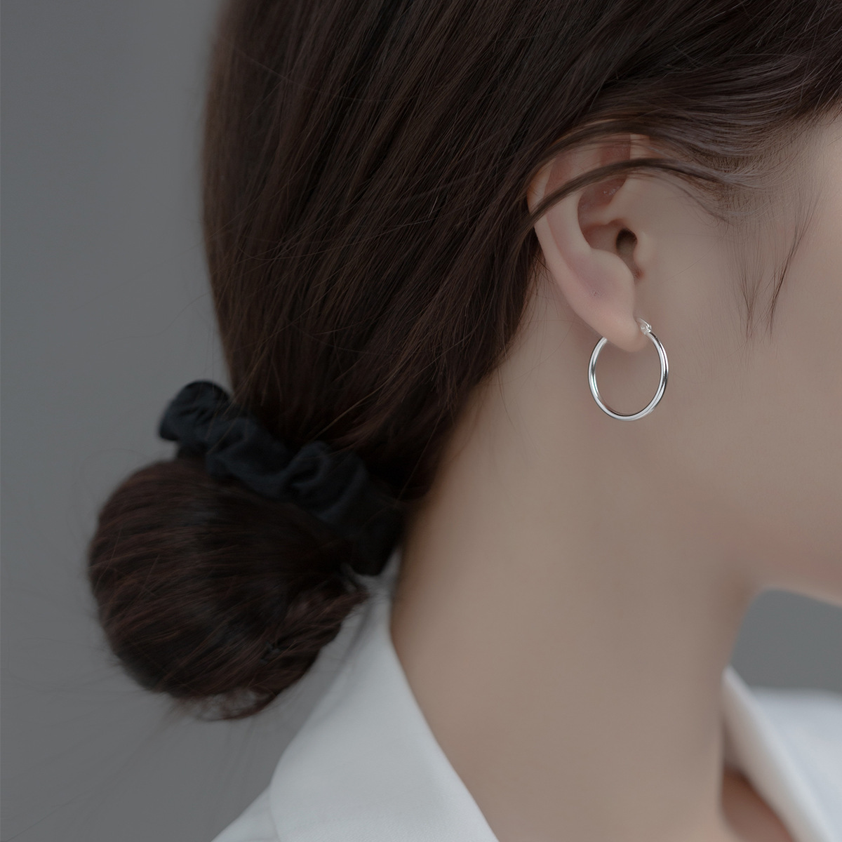 S925 Sterling Silver Hoop Earrings Casual Style Best Gift For Women