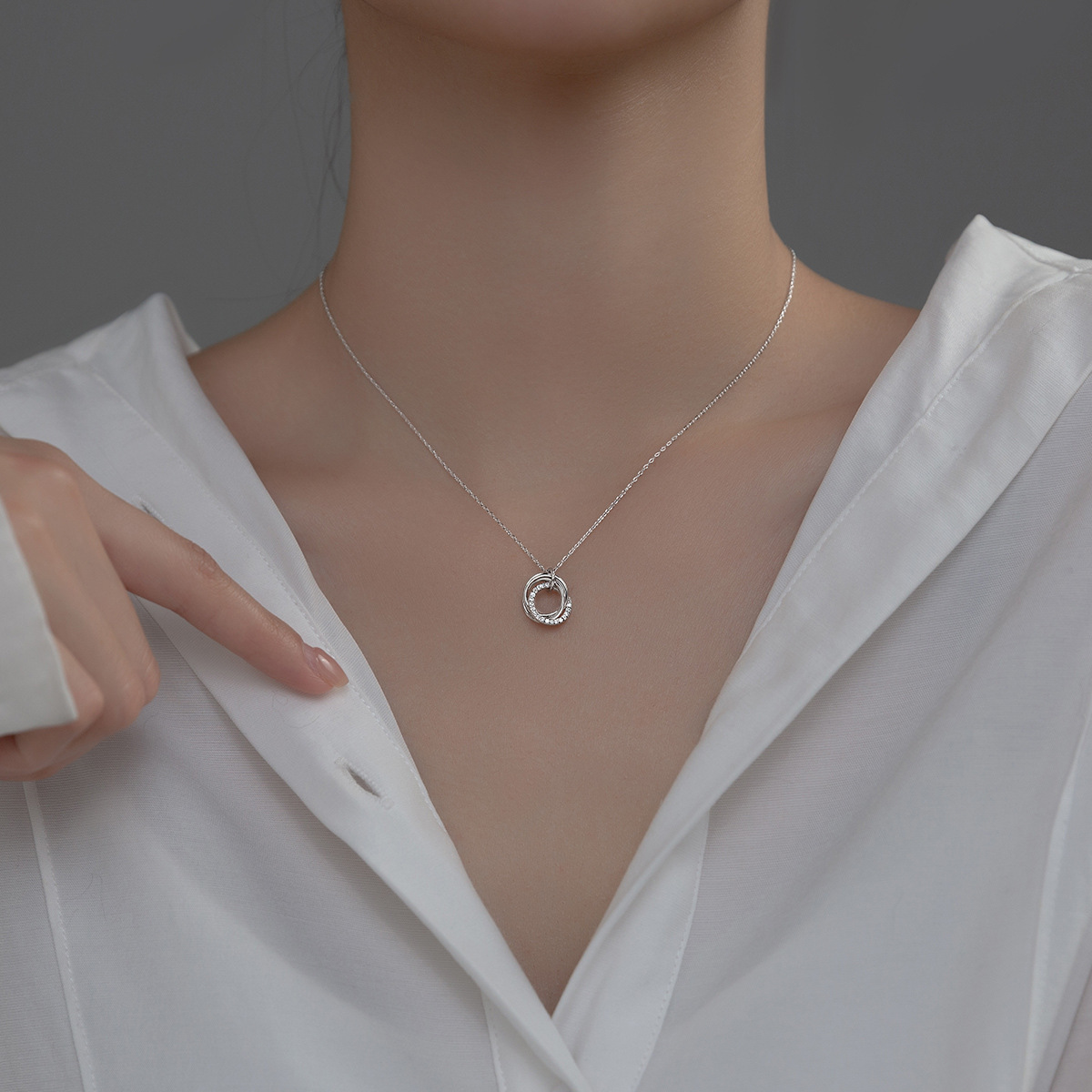 S925 Sterling Silver Pendant Necklace with Cubic Zirconia Casual Engagement